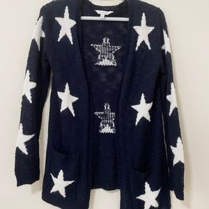 Charming Charlie Navy star cardigan